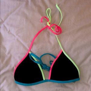 PINK multi colored bikini top